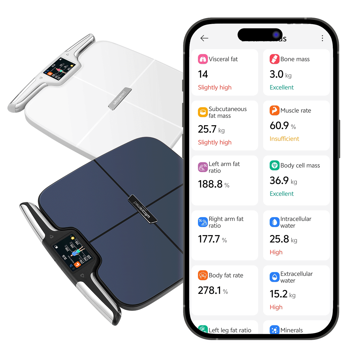 Witcaremed Body composition Scale + Smart Health Watch