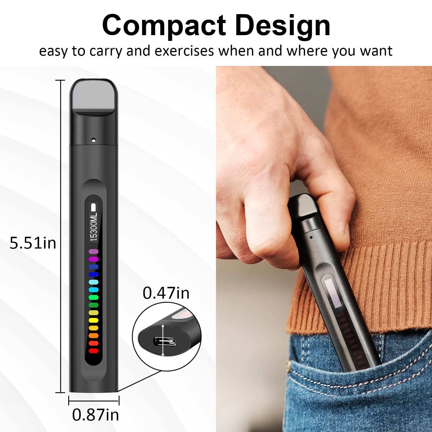 Smart Breathing Trainer for Exhaling – Lung Capacity Expander & Respiratory Muscle Strengthener, Portable Breathing Exercise Device for Fitness, Pulmonary Rehabilitation, Asthma, COPD Therapy